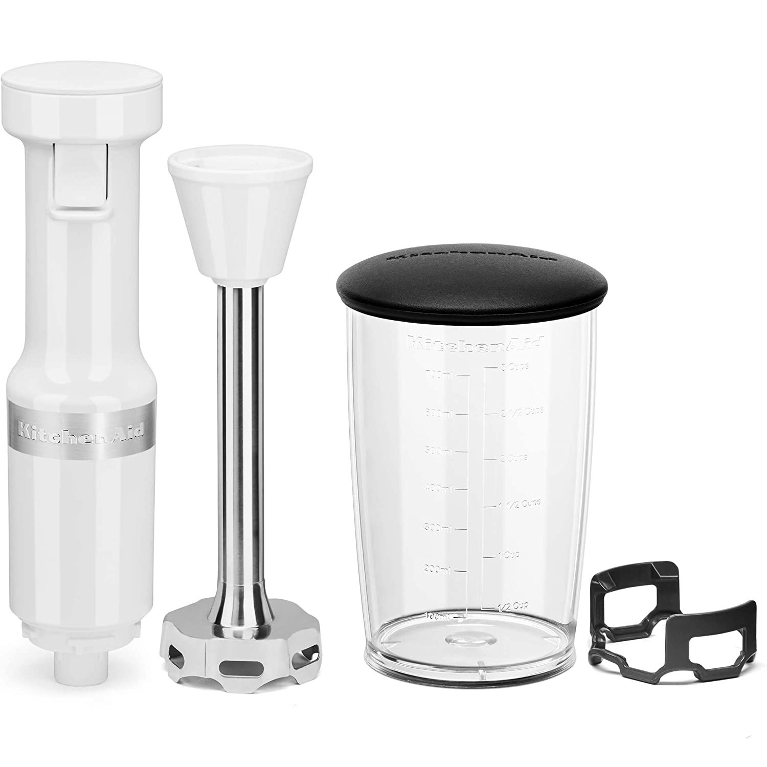 KitchenAid 5-Speed White 60-Watt Immersion Blender Pulse Control with  Accessory Jar in the Immersion Blenders department at