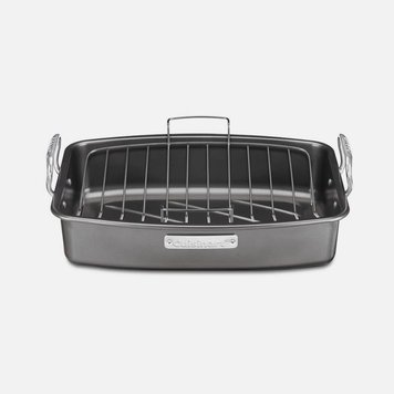 17x13" Non-Stick Roasting Pan with V Roasting Rack