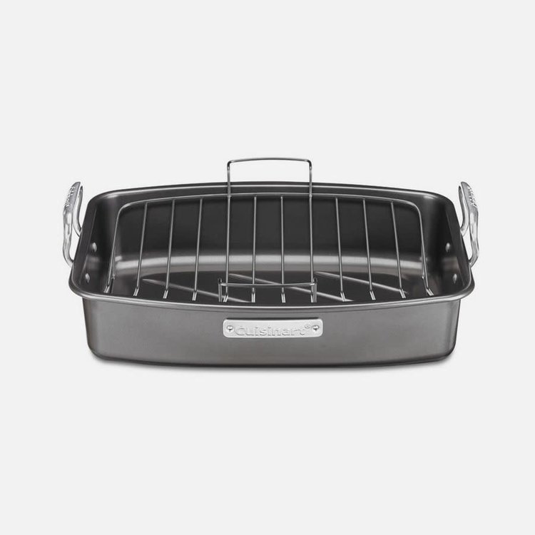 17x13" Non-Stick Roasting Pan with V Roasting Rack