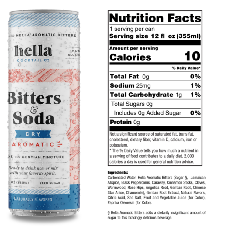 Hella Cocktail Co. 12oz Dry Aromatic Bitters & Soda