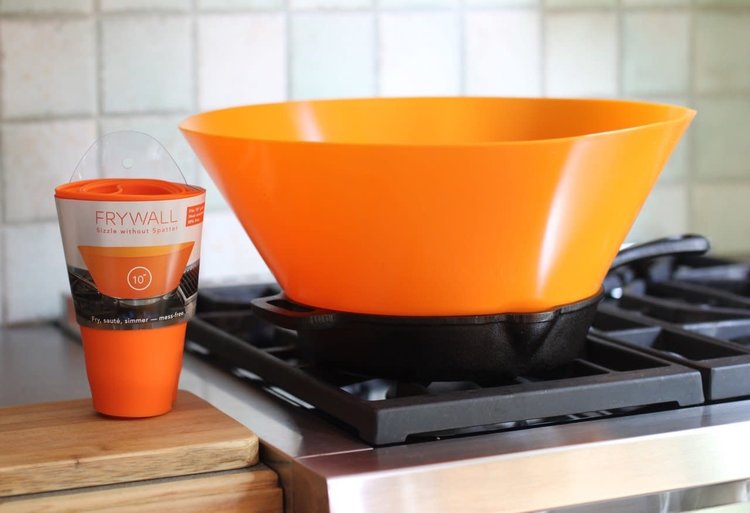 Frywall 12" Orange Splatter Guard