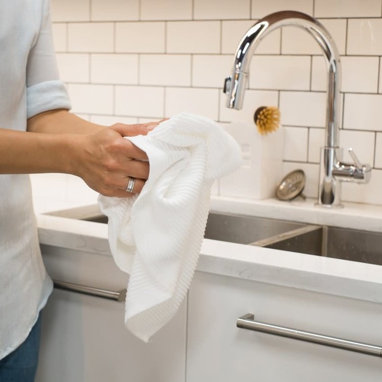 White Ripple Dishtowel