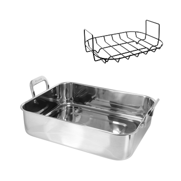 15.5x12.25" Roasting Pan with Non-Stick Rack