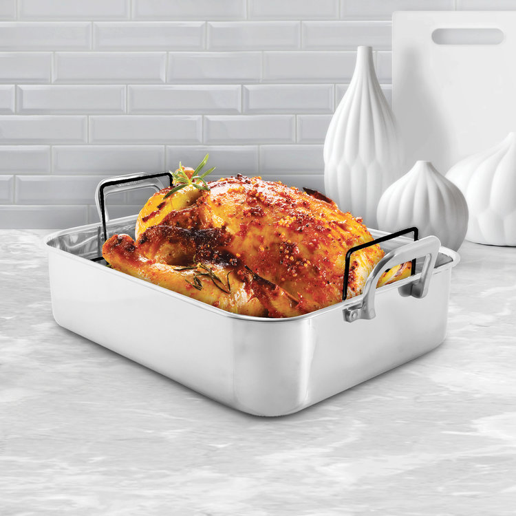 15.5x12.25" Roasting Pan with Non-Stick Rack