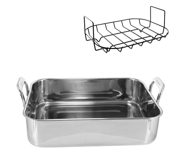 15.5x12.25" Roasting Pan with Non-Stick Rack