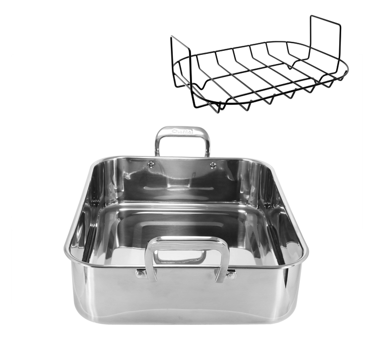 15.5x12.25" Roasting Pan with Non-Stick Rack