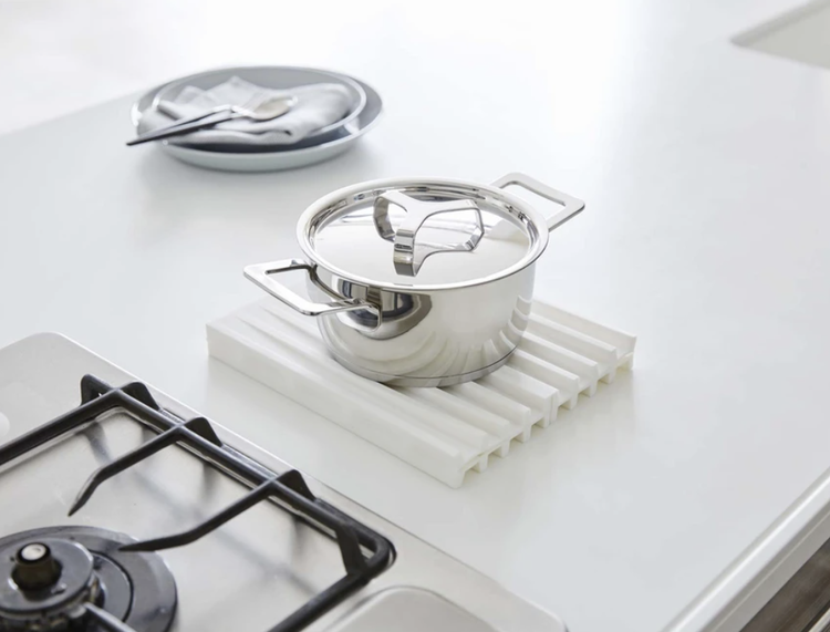 Yamazaki Skinny White Foldable Silicone Dish Drying Mat