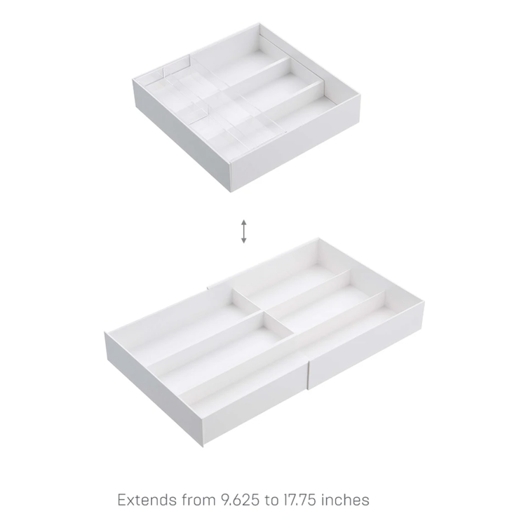 Yamazaki Expandable White Flatware Tray