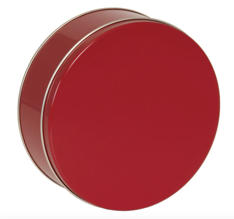 7x2.5" Red Cookie Tin, 2lb capacity