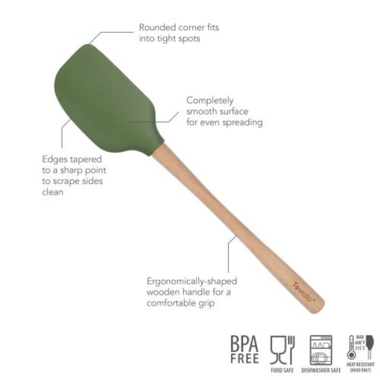 Tovolo Pesto Green Silicone Spatula with Wood Handle