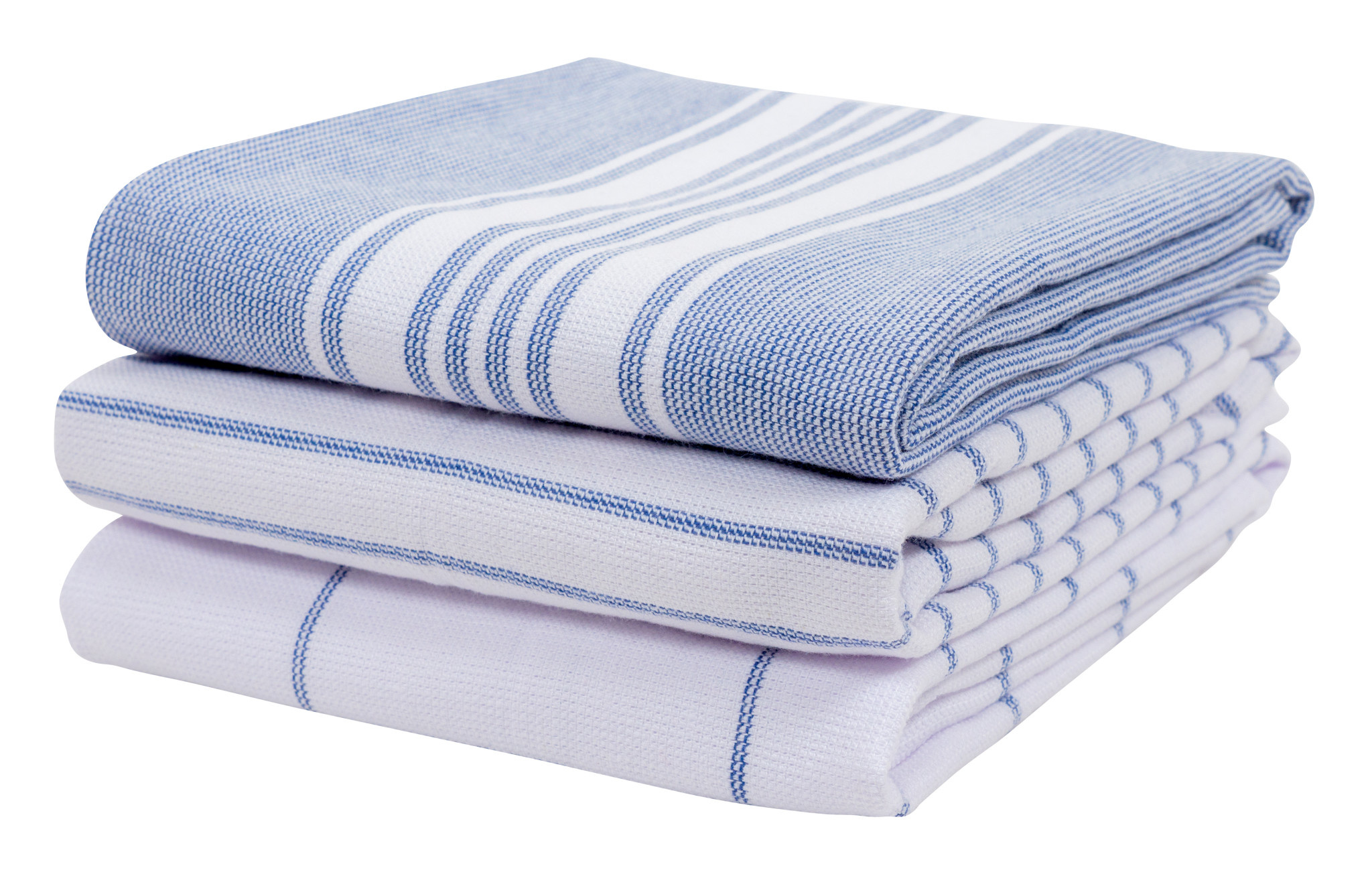 Terry Stripe Dish Towels - Dutch Blue