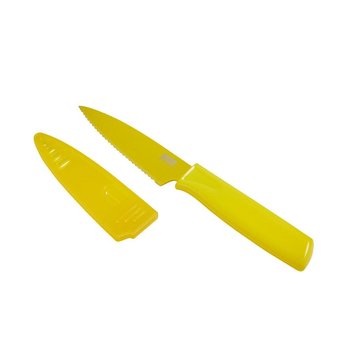 Lemon Yellow Serrated Paring Knife
