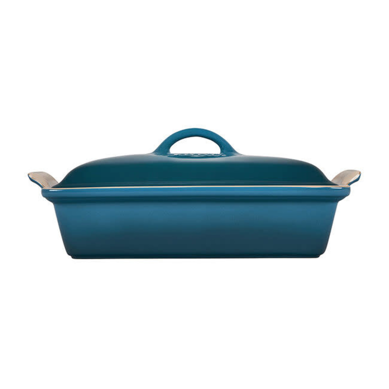 casserole w lid, 4qt rect deep teal heritage - Whisk