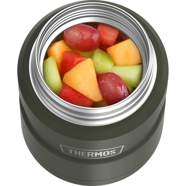 16oz Matte Green Food Jar with Spoon