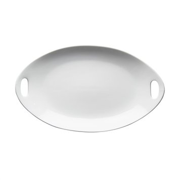 19x11.5" White Platter with Handles