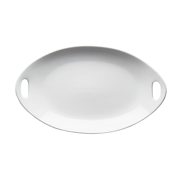 19x11.5" White Platter with Handles