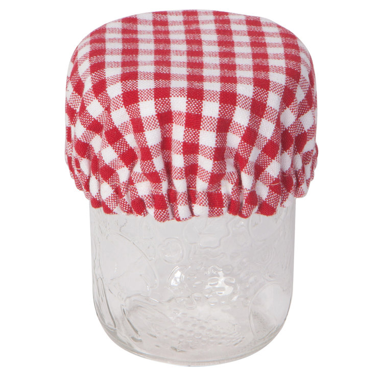 Gingham Jar Covers, set of 3