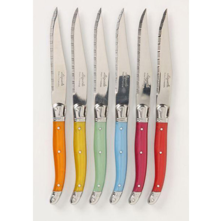 MultiColored Laguiole Steak Knives, set of 6 Whisk
