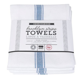 Set of 4 Delft Brooklyn Stripe Dishtowels