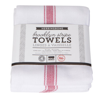 Set of 4 Poppy Brooklyn Stripe Dishtowels