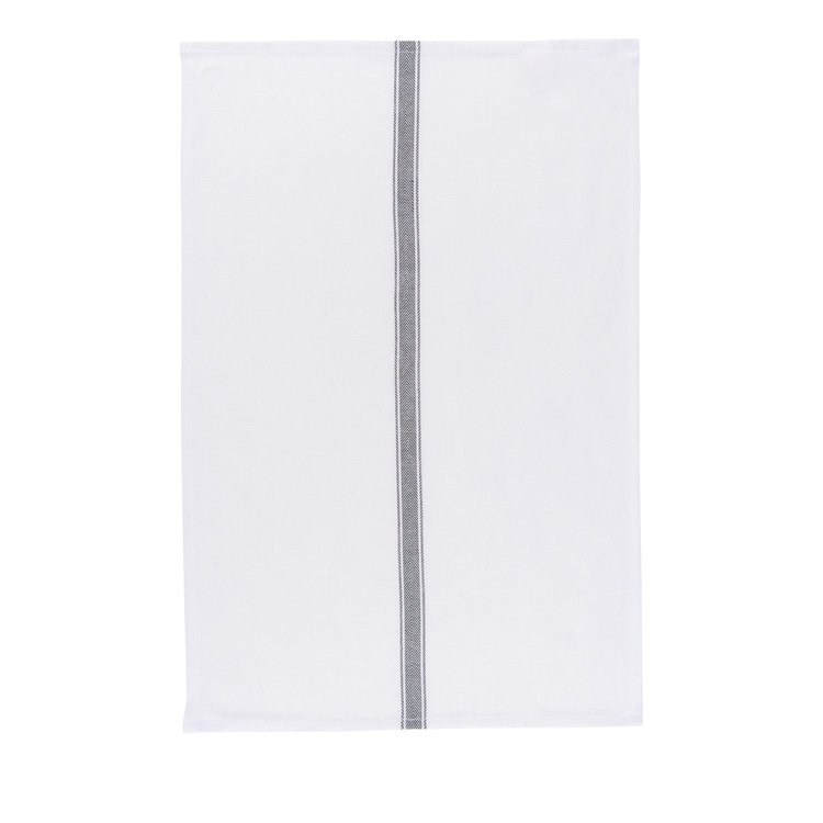 Set of 4 Black Brooklyn Stripe Dishtowels