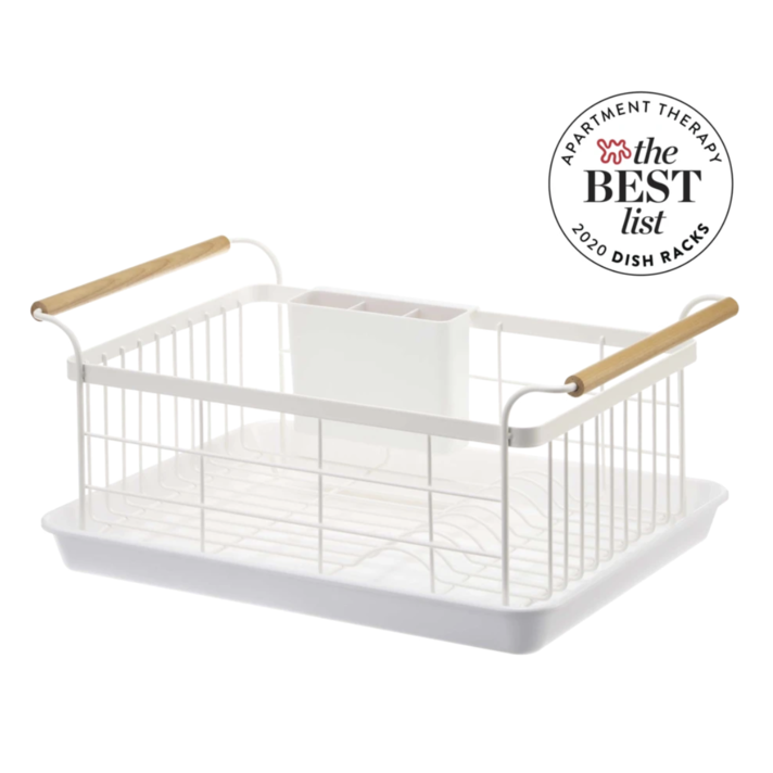 Full Circle Dish Jockey Dish Drying Rack – Space Saving Drying Rack for  Kitchen Counter – Stainless Steel and Recycled Plastic Drainer with Holders