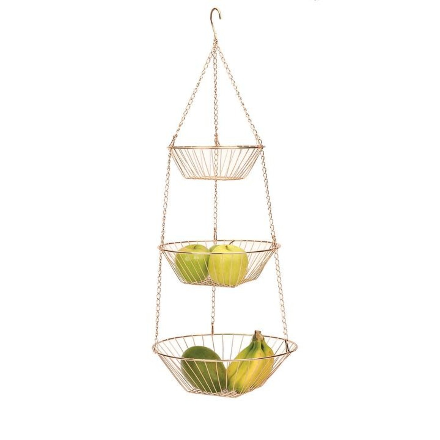 Copper and Jute Rope 3 Tier Hanging Basket by World Market