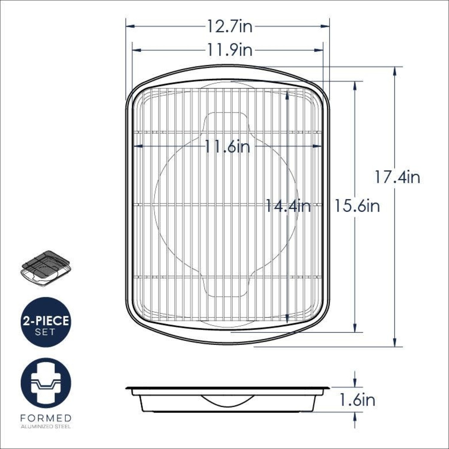 baking tray with carbon steel rack, 15.6x11.6 - Whisk