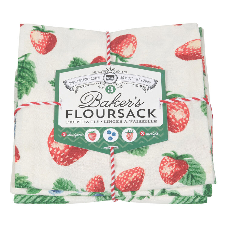 Berries Flour Sack Towels, set of 3