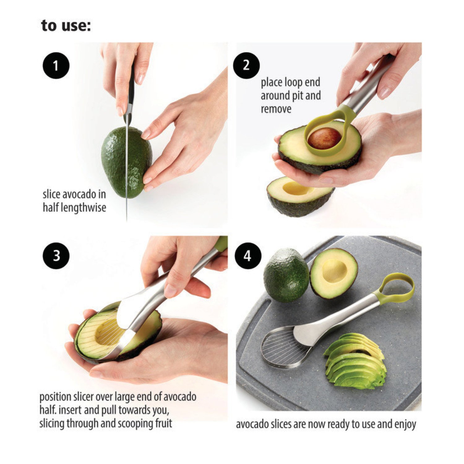 Avocado Slicer Avocado Knife Slicer Tool Avocado Tool Avocado Cutter with Grip Handle and Avocado Keeper Peach Pitter for Kitchen Food Vegetable