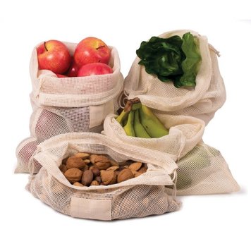 Organic Cotton Produce Bags, set of 4
