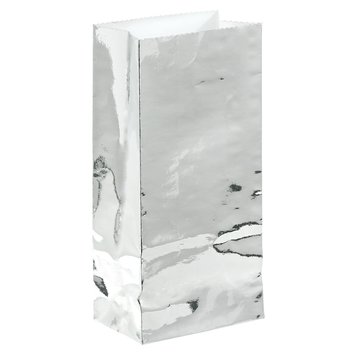 6.5x3" Silver Foil Paper Bags, set of 12