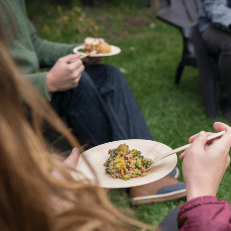 11" Round Bamboo Plates, set of 8