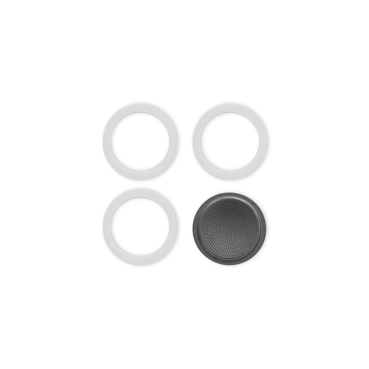 Bialetti 1 cup Espresso Maker Gasket with Filter Plate, set of 3 Whisk
