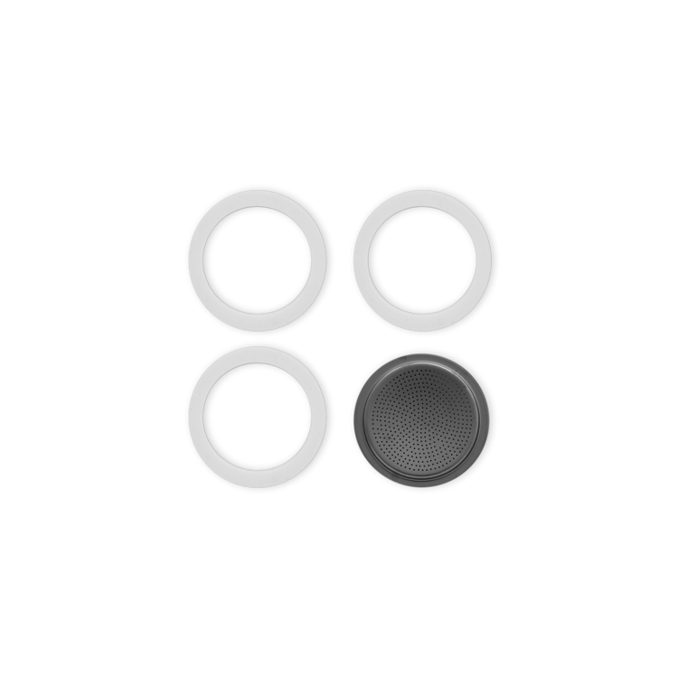 Bialetti 1 cup Espresso Maker Gasket with Filter Plate, set of 3 Whisk