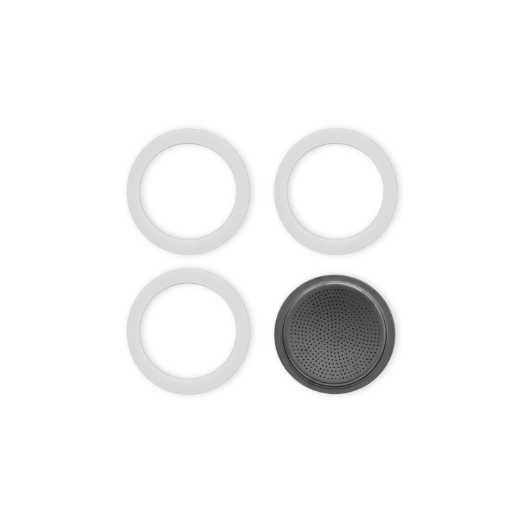 Bialetti 3 cup Espresso Maker Gasket & Filter Plate, set of 3