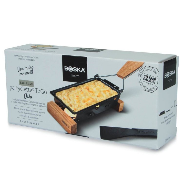 Boska Single Candle-heated Raclette Warmer, oak handle