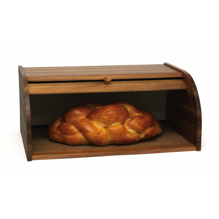 Roll-top Wooden Bread Bin