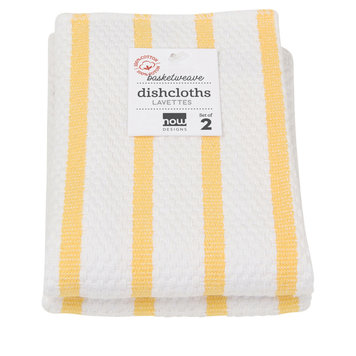 Set of 2 Lemon Basketweave Dishcloths