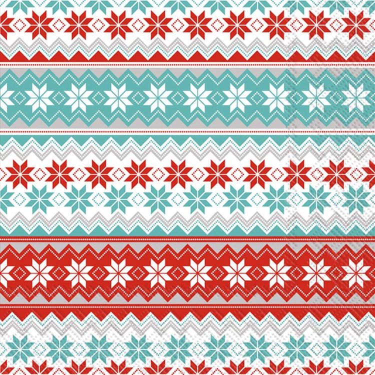 Reindeer Stripe Luncheon Napkins, set of 20