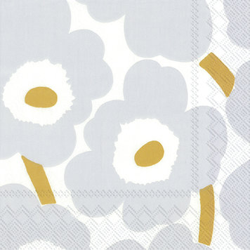 Unikko Silver & Gold Cocktail Napkins, set of 20