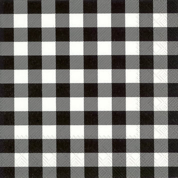 Black & White Gingham Lunch Napkins, set of 20