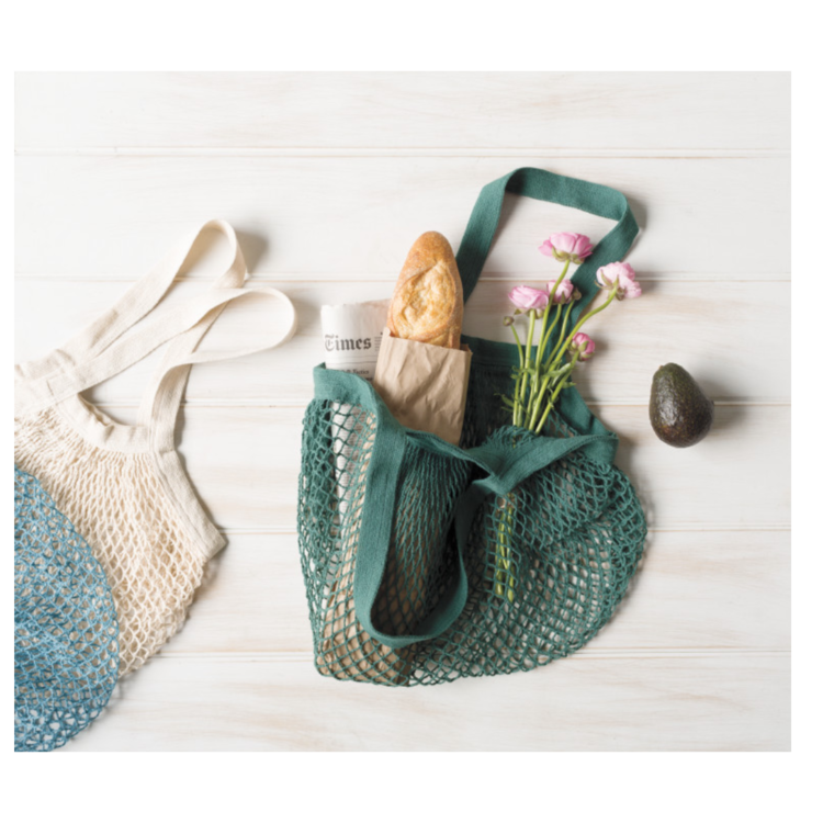 Pine Short Handle Net Tote Bag