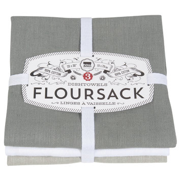 Grey Flour Sack Towels, set of 3