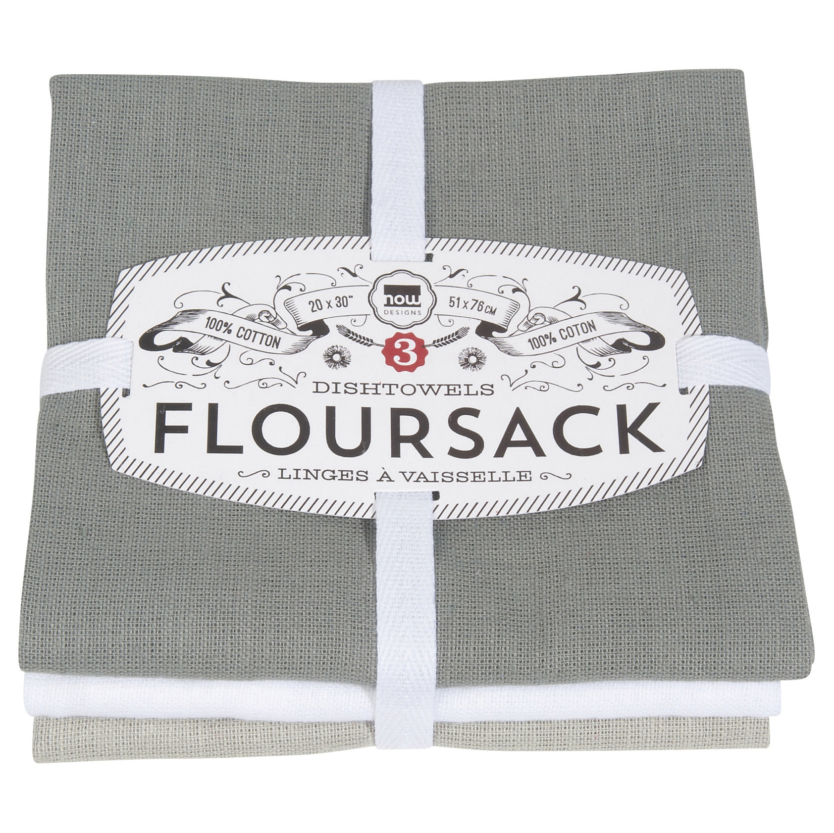 White Flour Sack Dish Towels, Set of 3 + Reviews