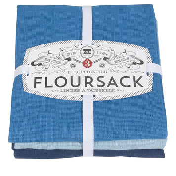 Indigo Flour Sack Towels, set of 3