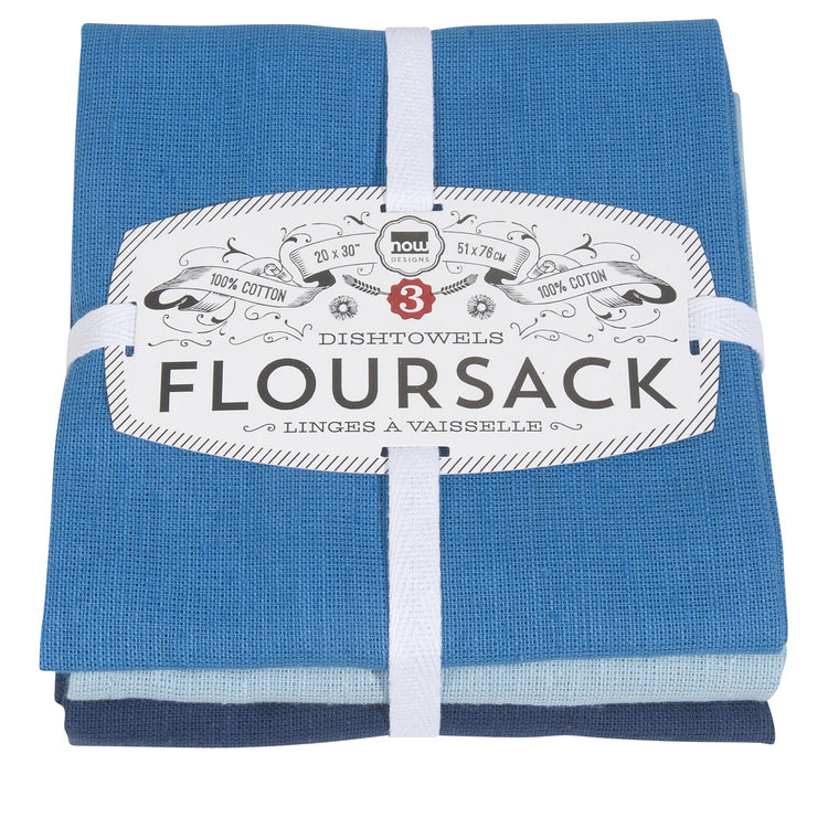 Indigo Flour Sack Towels, set of 3