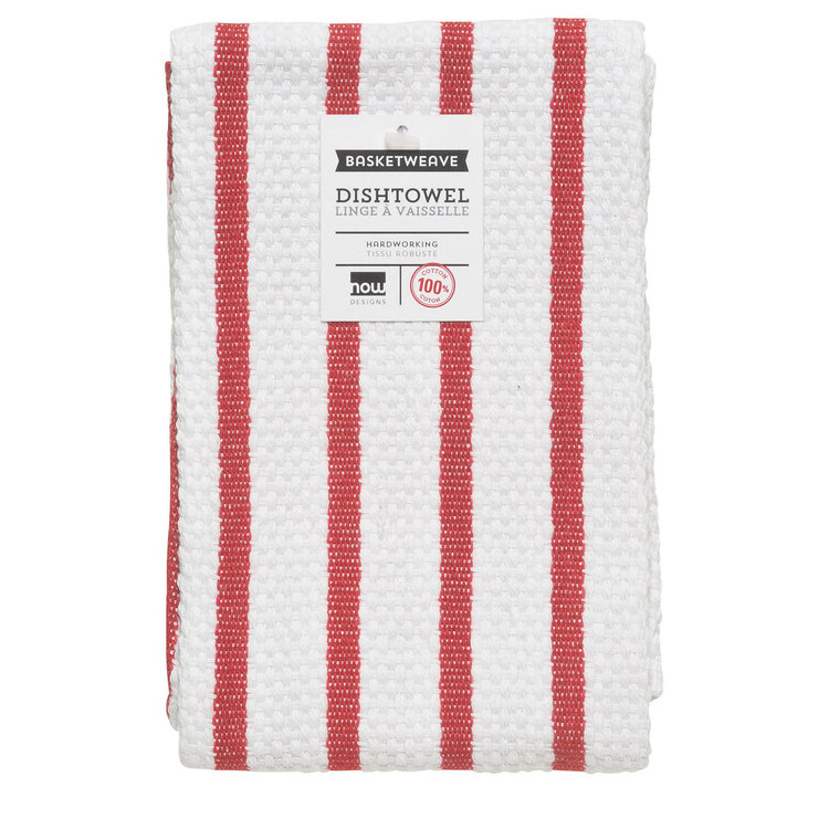 Red Basketweave Dishtowel