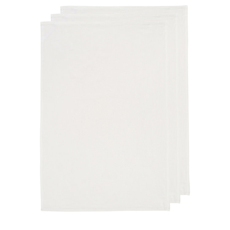White Flour Sack Towels, set of 3
