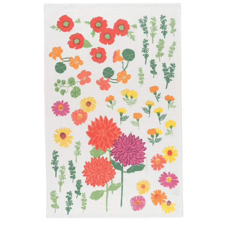 Flowers Flour Sack Towels, set of 3